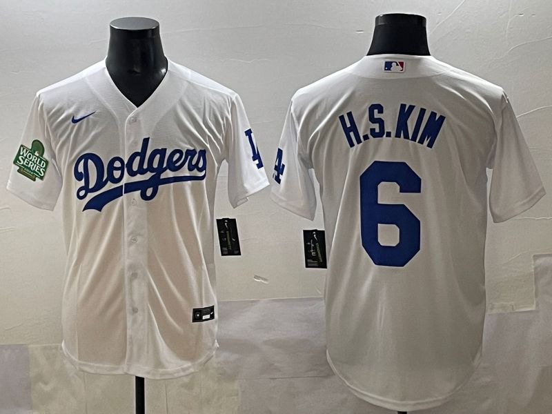 Men 2025 Los Angeles Dodgers #6 H.S.Kim White Game Nike MLB Jersey style 8